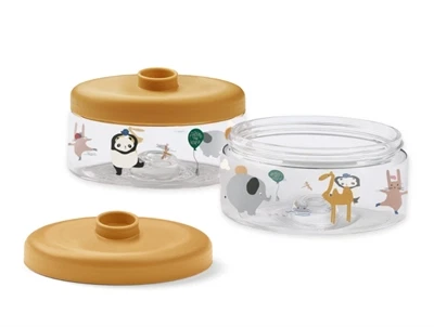 Liewood Dominique madopbevaringsbokse around the world sandy sæt med låg