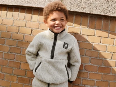 Liewood Balou pile sweatshirt i mist med lynlås i halsen