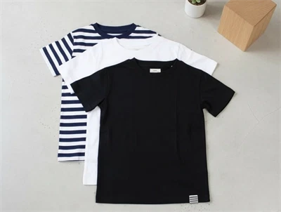 Mads Nørgaard t-shirt Thorlino black/white/stripes (3-pak)