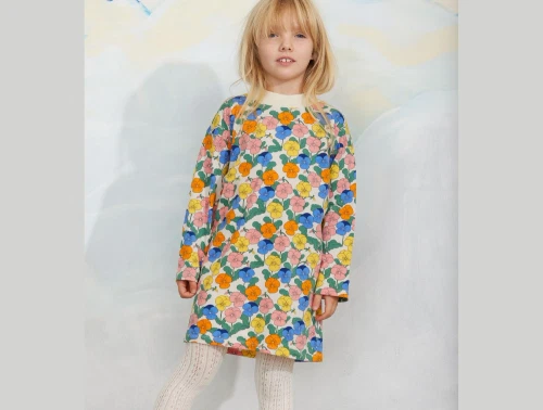 Mini Rodini kjole multifarvet med blomsterprint