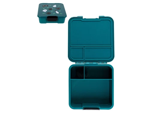 MontiiCo Bento 3 snackboks i grøn med gamingprint og tre rum