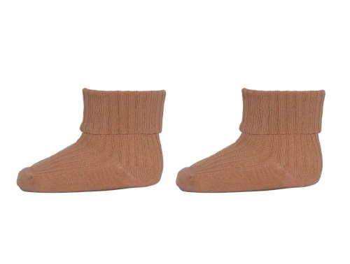 MP strømper tawny brown med rib og ombuk
