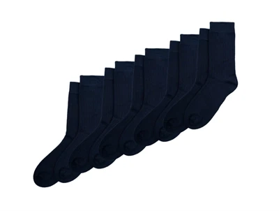 MiniPop bambus strømper 5-pak i navy med rib og sømløs tåsøm