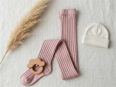 MPkids strømpebukser silver pink i rib