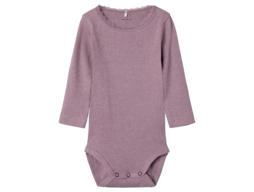 Name It body elderberry melange med blondekant