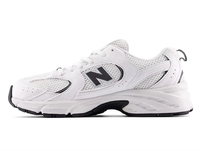 New Balance 530 sneaker hvid/sort med elastiksnørebånd