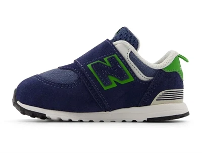 New Balance 574 sneaker i navy/alpine green med velcro