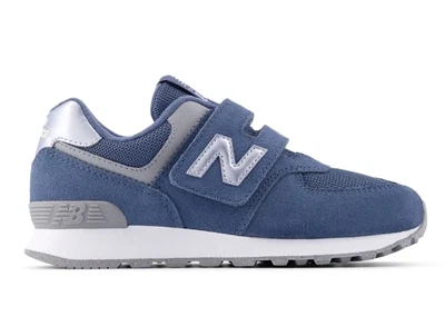 New Balance 574 sneaker blå med velcrolukning