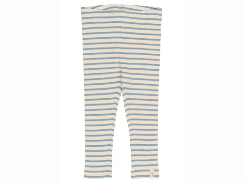Petit Piao leggings råhvid med blå striber forfra