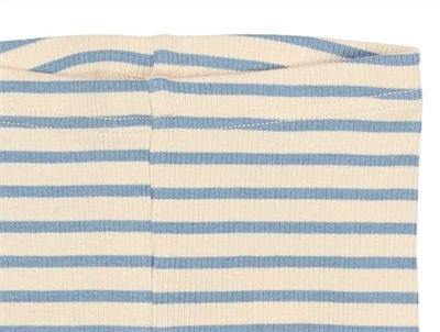 Petit Piao leggings råhvid med blå striber detalje