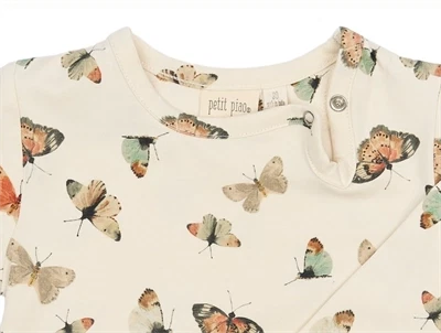 Petit Piao body råhvid med sommerfugle detalje