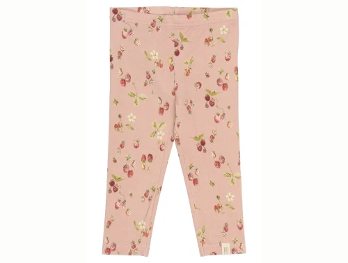 Petit Piao leggings rosa med jordbær forfra