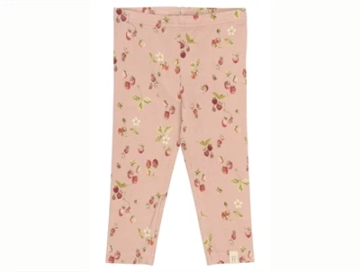 Petit Piao leggings rosa med jordbær forfra