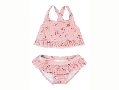 Petit Piao bikini rosa med jordbær forfra