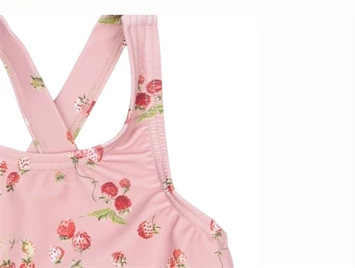 Petit Piao bikini rosa med jordbær stroptop detalje