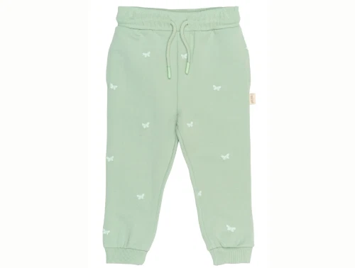 Petit Piao sweatpants i lysegrøn med butterfly broderi forfra