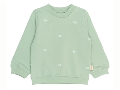 Petit Piao sweatshirt i lysegrøn med butterfly broderi forfra