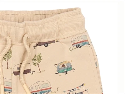 Petit Piao sweatshorts beige med camper print detalje