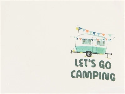 Petit Piao t-shirt råhvid med campingprint detalje