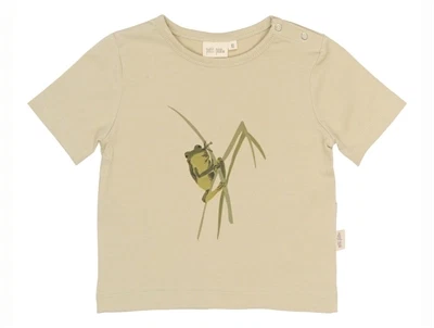 Petit Piao t-shirt i lys beige nuance med frømotiv forfra