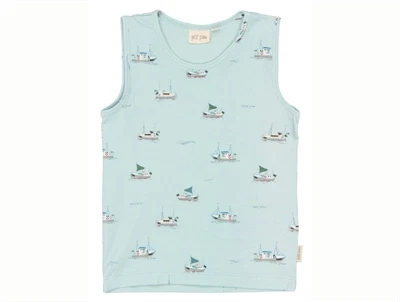 Petit Piao undertrøje lyseblå bådprint forfra