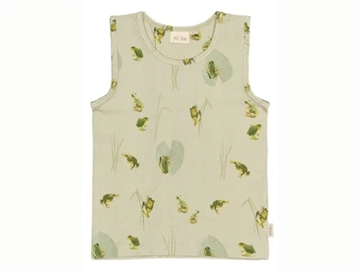 Petit Piao undertrøje i lysegrøn nuance med frøprint forfra