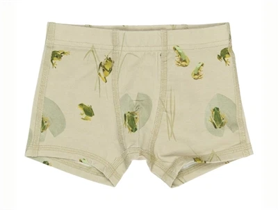 Petit Piao boxershorts i lysegrøn nuance med frøprint forfra