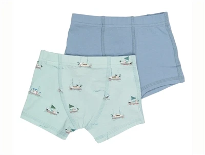 Petit Piao boxershorts 2-pak lyseblå med både