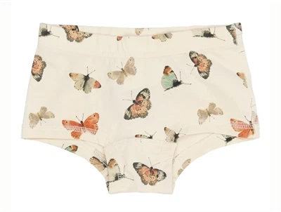 Petit Piao hipsters 2-pack råhvid med sommerfugle og hjerteprint Petit Piao hipsters råhvid med butterfly print
