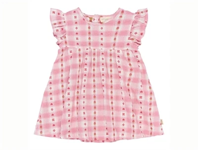 Petit Piao kjole dusty rose med tern og jordbærprint