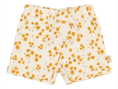 Petit Piao shorts råhvid med buttercup print forfra