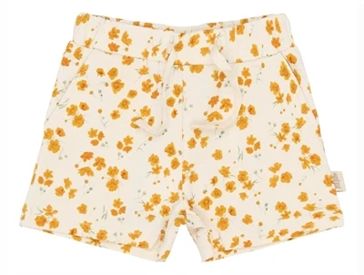 Petit Piao shorts råhvid med buttercup print forfra