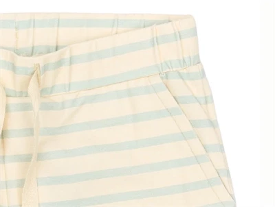 Petit Piao shorts råhvid med lyseblå striber detalje