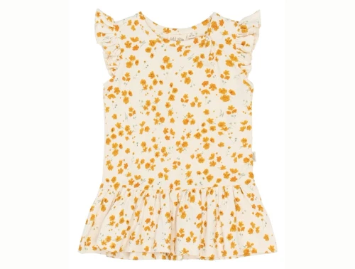 Petit Piao kjole råhvid med buttercup print forfra