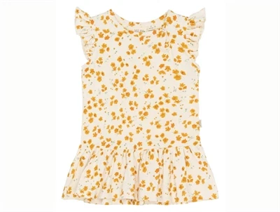 Petit Piao kjole råhvid med buttercup print forfra