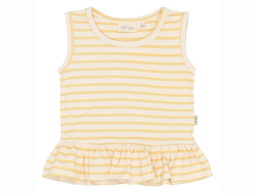 Petit Piao top råhvid med gule striber forfra