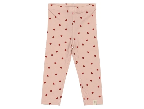 Petit Piao leggings rosa med hjerter set forfra