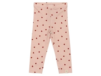 Petit Piao leggings rosa med hjerter set forfra