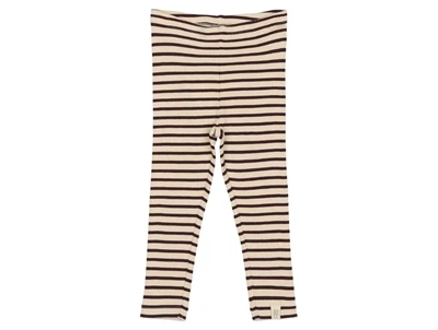 Petit Piao leggings dark grape stribet set forfra