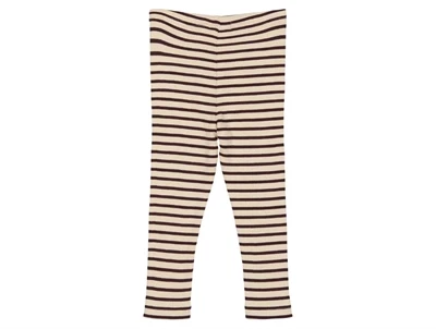 Petit Piao leggings dark grape stribet set bagfra