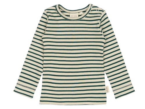 Petit Piao t-shirt dark sea stribet i modal
