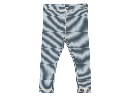 Petit Piao leggings i ensign blue striber set forfra