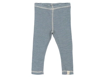 Petit Piao leggings i ensign blue striber set forfra
