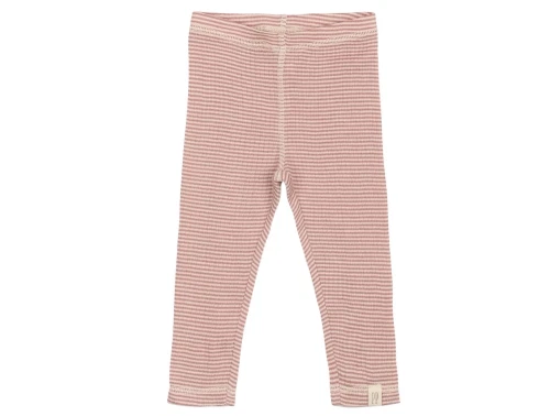 Petit Piao leggings nostalgic rose stribet i merinould