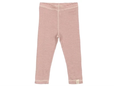 Petit Piao leggings nostalgic rose stribet i merinould