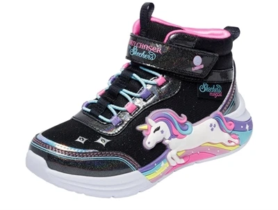 Skechers Unicorn Chaser støvlet med lys sort til børn