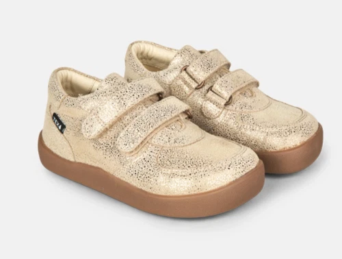 Bundgaard Lane sneaker ivory gold med velcro til børn-  bred pigesko
