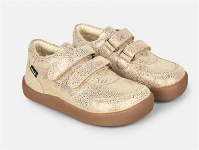 Bundgaard Lane sneaker ivory gold med velcro til børn-  bred pigesko