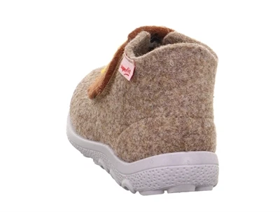Superfit Happy Octi hjemmesko beige uldfilt med løvehoved
