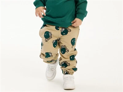 THE NEW siblings sweatpants humus med smiley print på barn